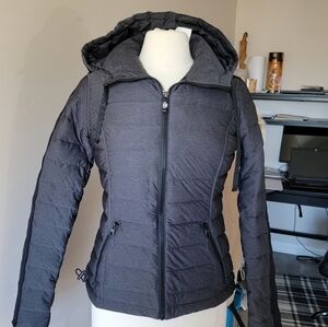 Nautica Women's Hooded Puffer Jacket Gray Lightweight XS Full Zip